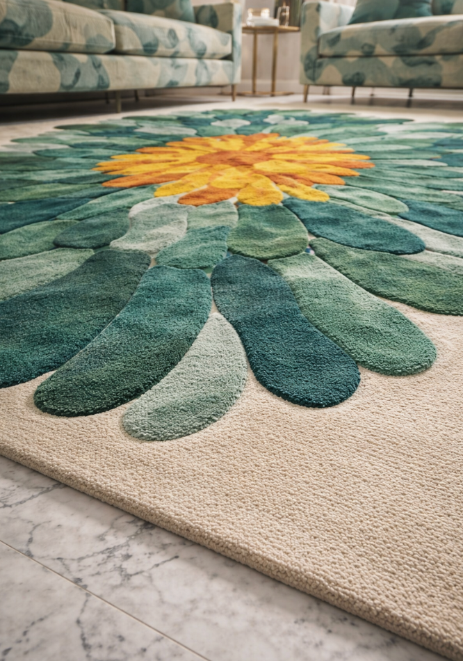 Floral Print Rug