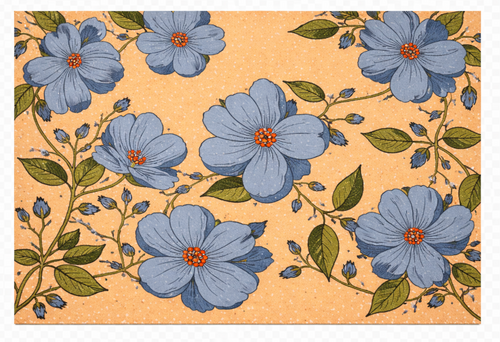 Azure Bloom Handmade Rug – Soft Botanical Pattern